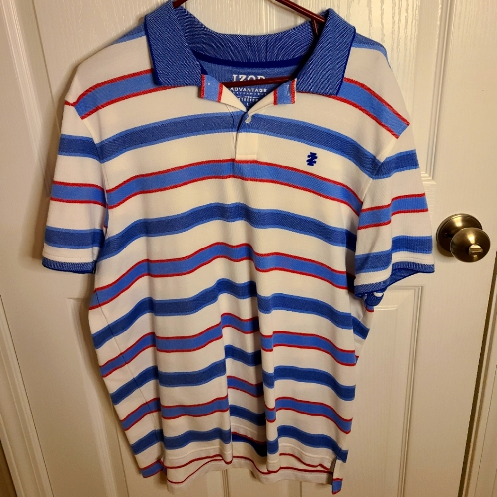 Blue White and Orange IZOD Men's Shirt